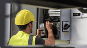 electrician performing repair on circuit breaker